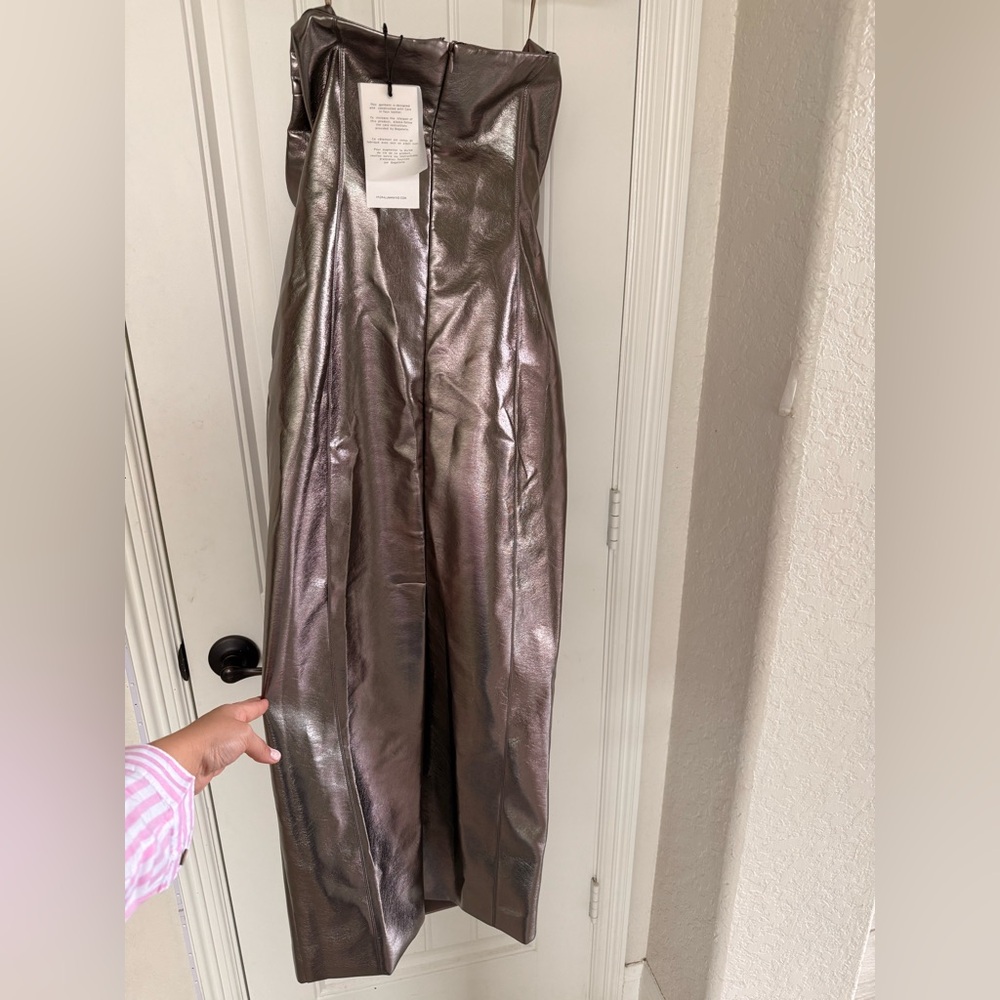 7 For All Mankind Metallic Strapless Dress | Size S | NWT - Picture 4 of 7